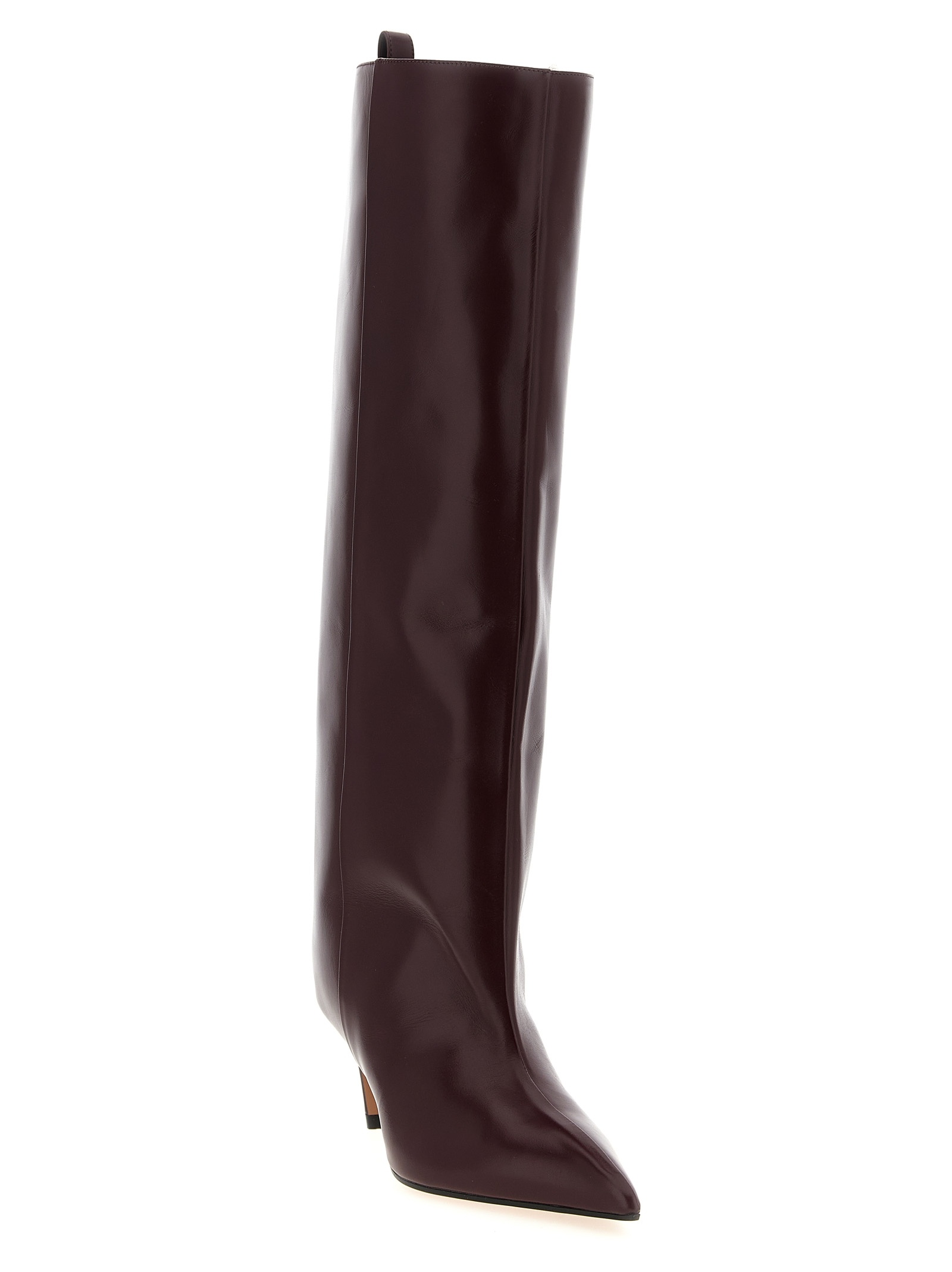 Attico 65mm Lea Pointed-toe Leather Boots In Black
