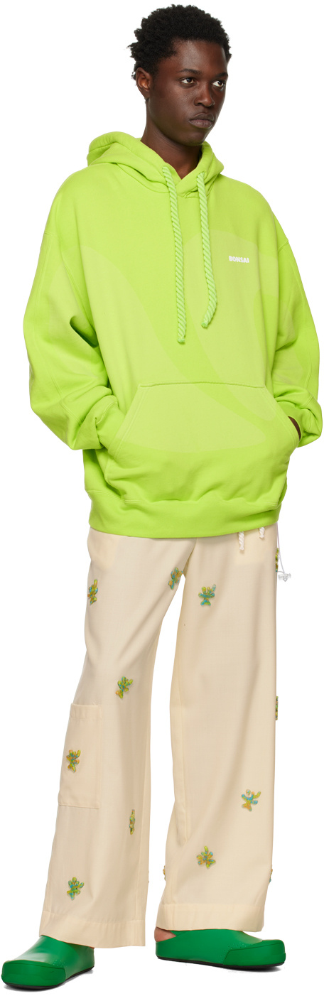 Bonsai Logo-print Drawstring Hoodie In Green