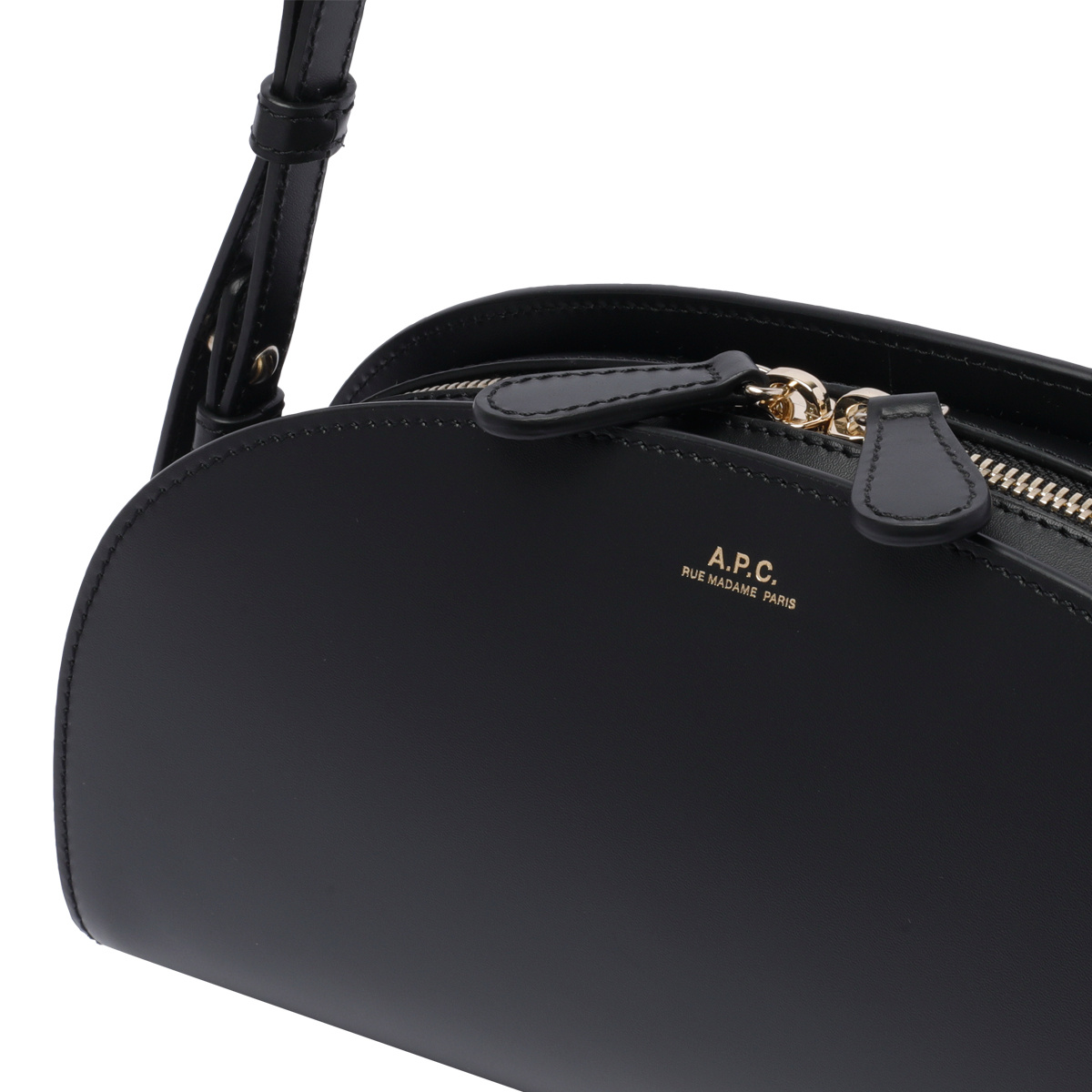 Apc Mini Demi-lune Structured Shoulder Handbag In Black