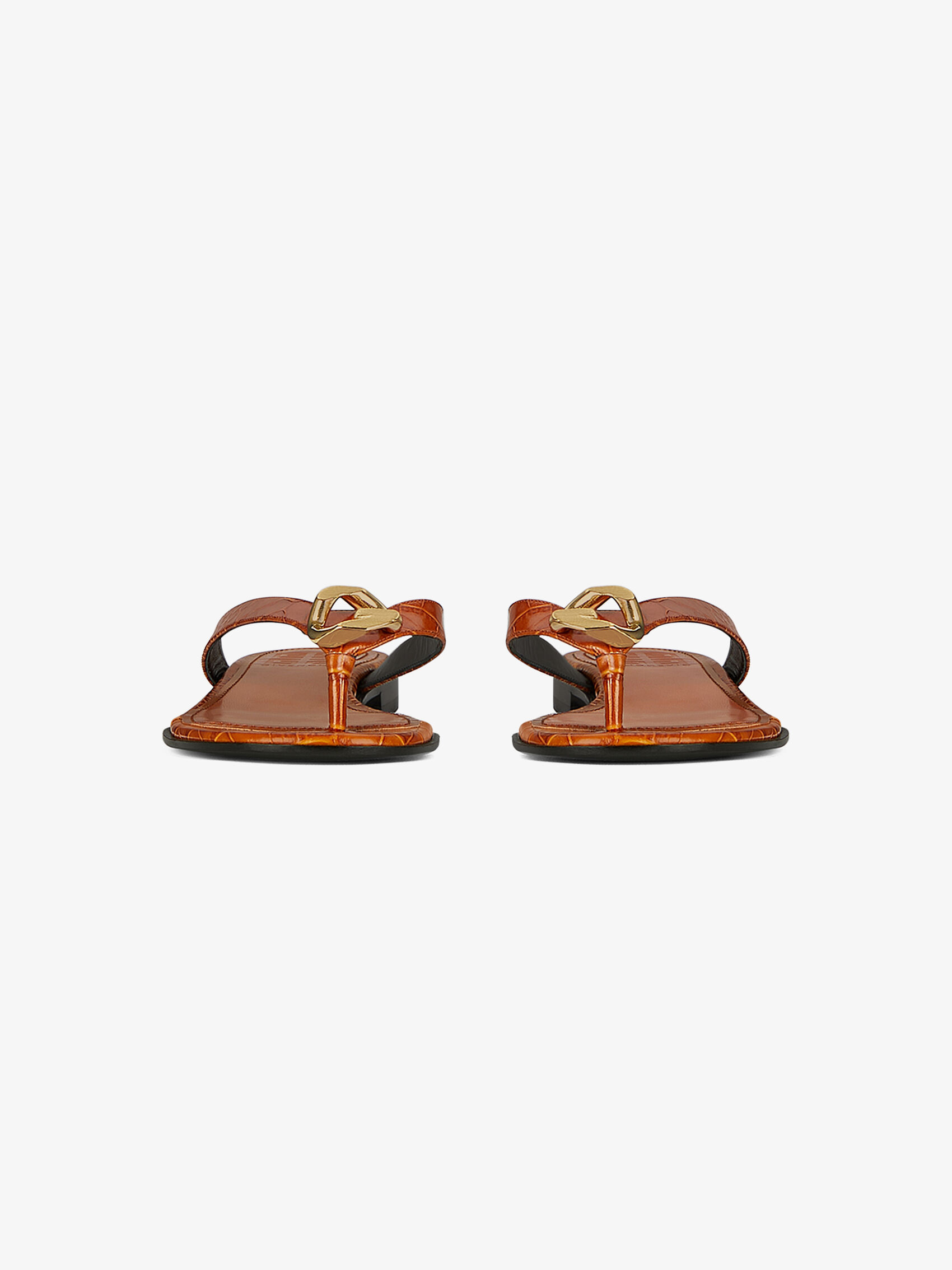 Givenchy G Chain Flat Sandals In Brown