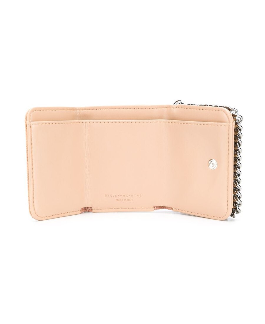 Stella Mccartney Chain Detail Falabella Wallets In Nude