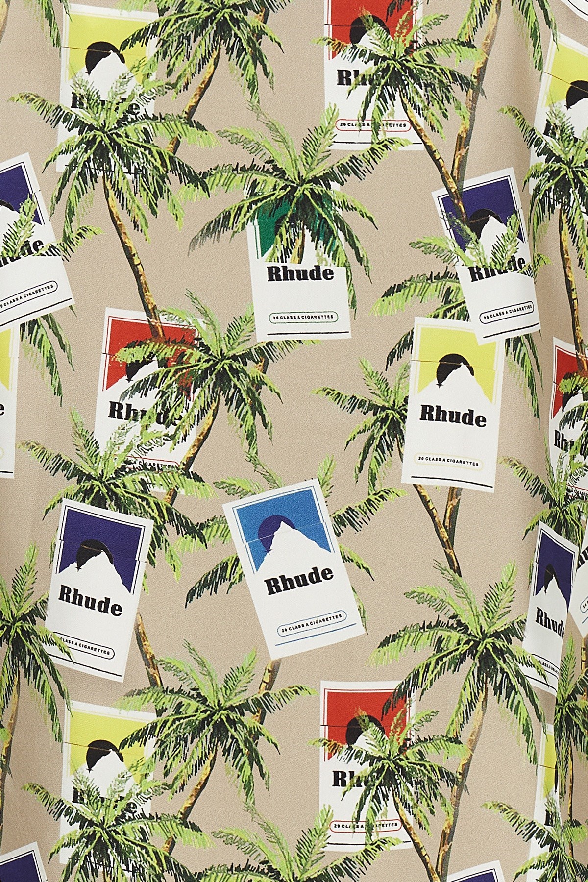 Rhude Cigarette Print Button Up In Nude