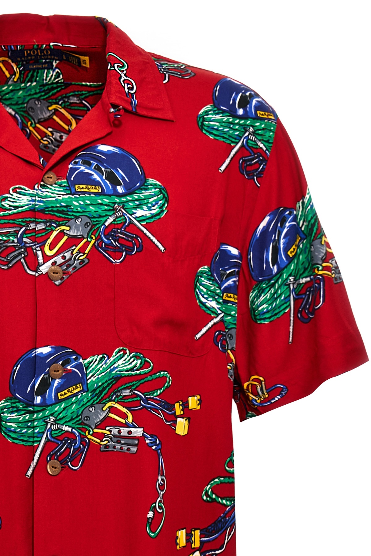Shop Polo Ralph Lauren Climbing-print Shirt In Red