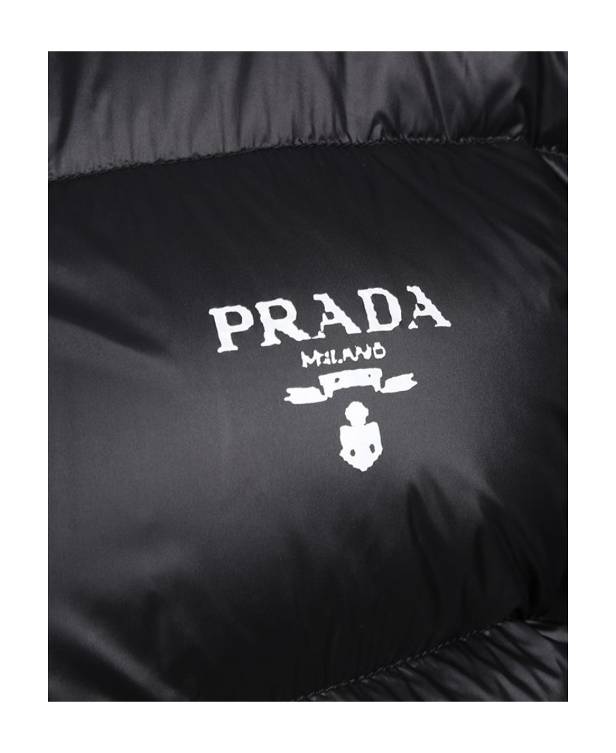 Prada Re-nylon Puffer Jacket In Black