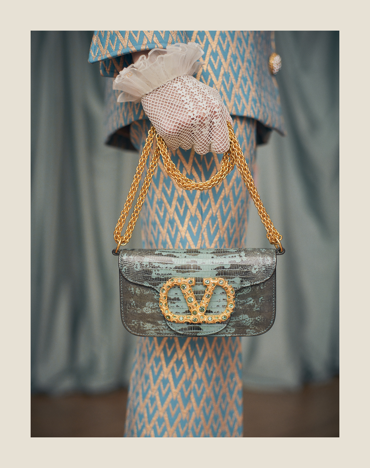 Valentino Small Logo Shoulder Bag In Multicolor