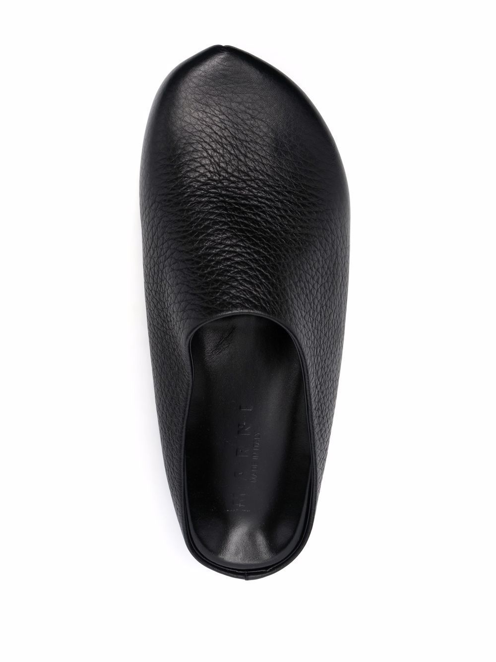 Marni Textured-leather Clog Slippers In Black