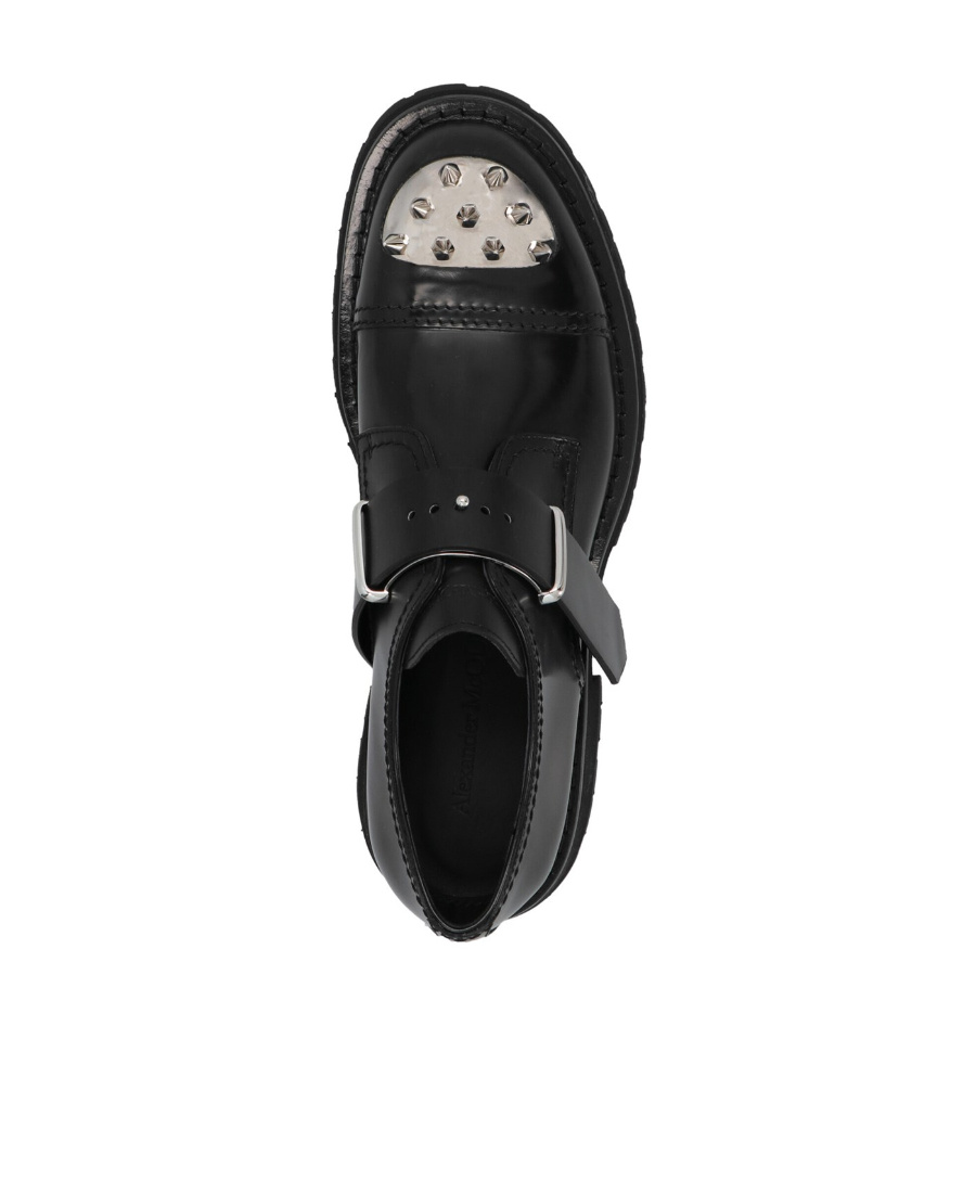 Shop Alexander Mcqueen Studded Toe-cap Monk Shoes In Black