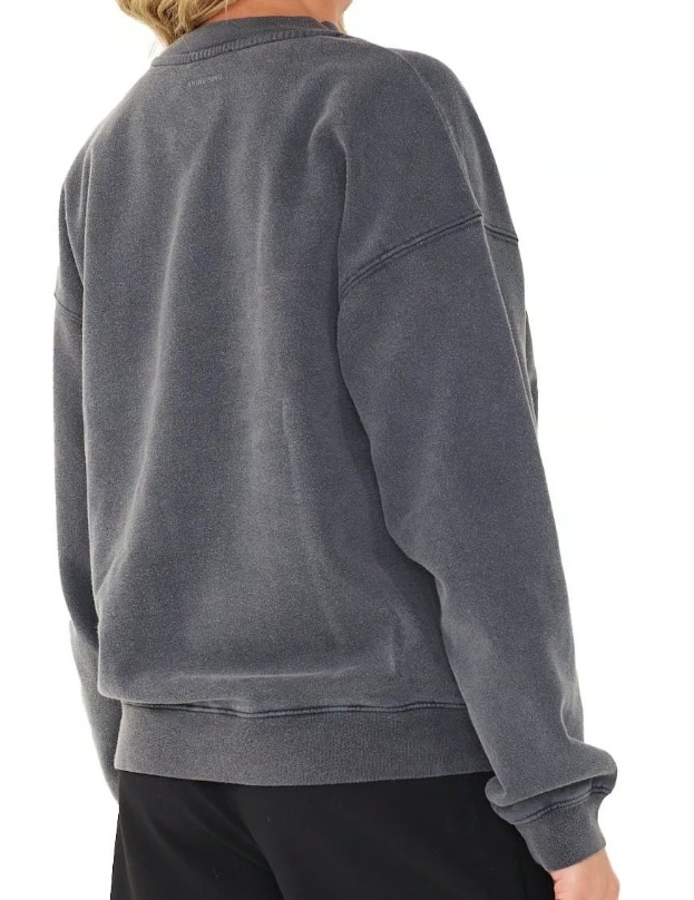 Anine Bing Spencer Sweatshirt Hearts In Washed Black In Black