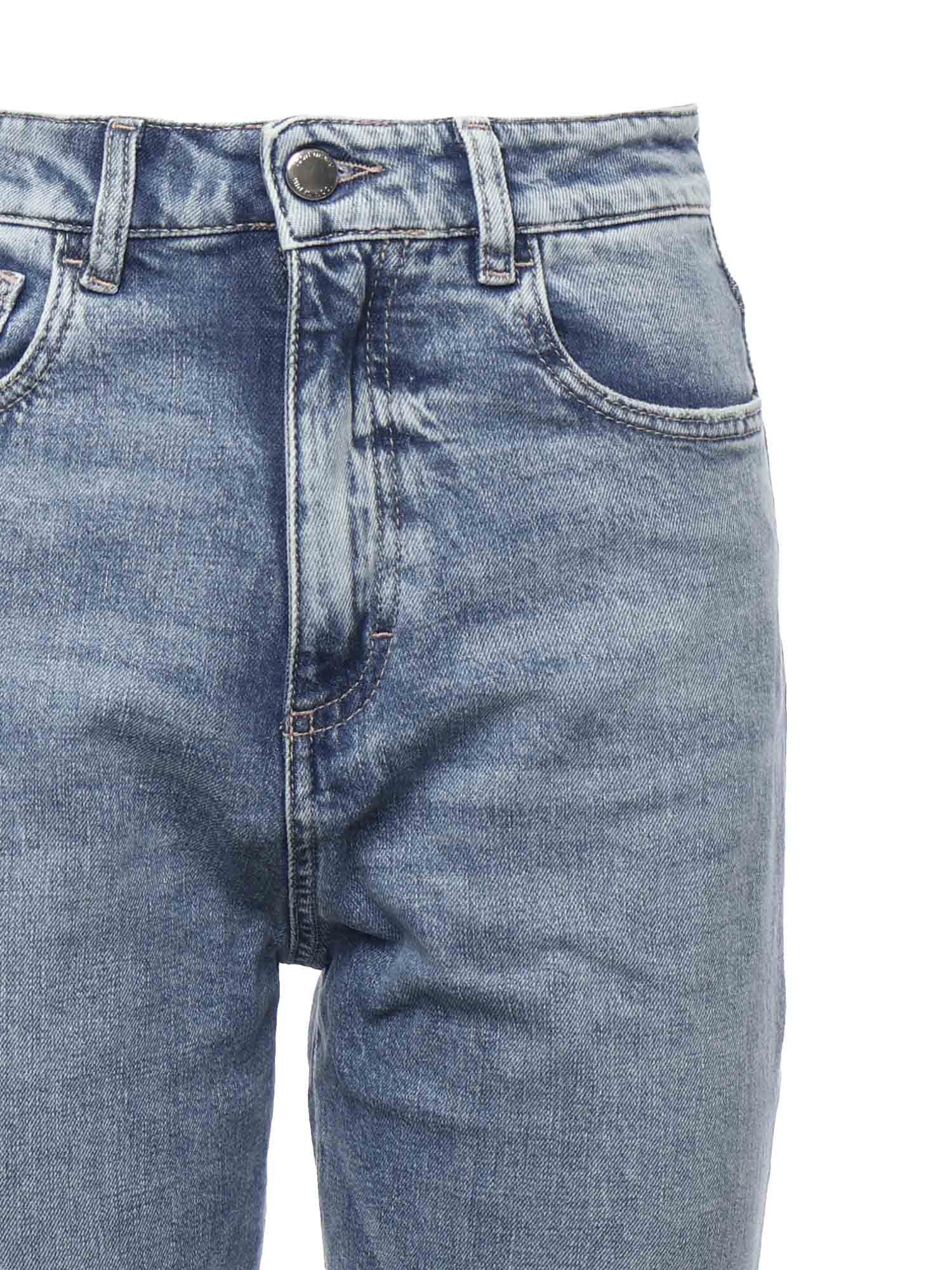 Icon Denim Denim Trousers With Belt Loops In Gray