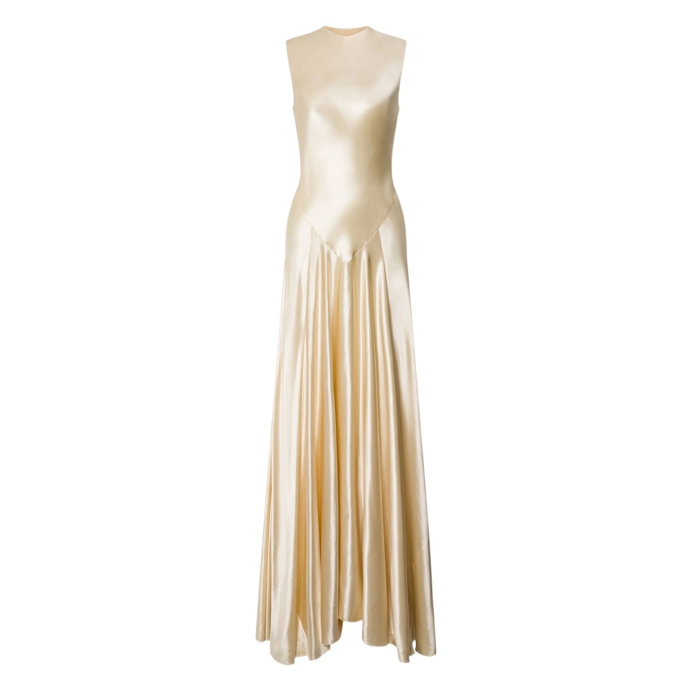 Alberta Ferretti Sleeveless Dress In Neutral