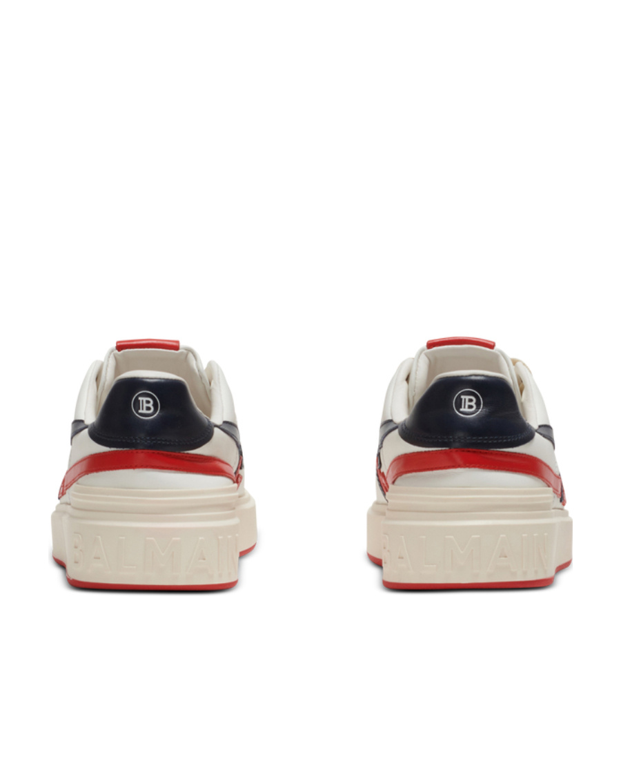 BALMAIN B-COURT MID-TOP LEATHER TRAINERS