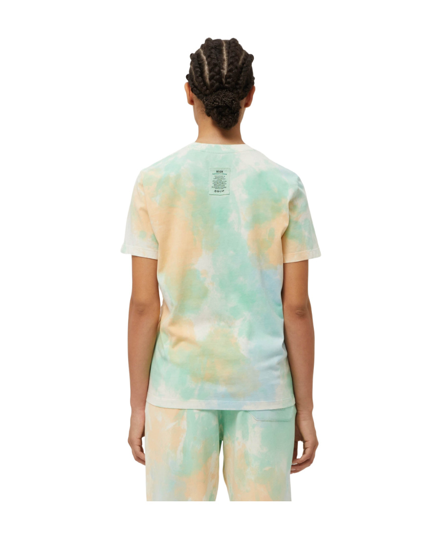 Msgm Fantastic Green Tie Dye Cotton T-shirt In Green