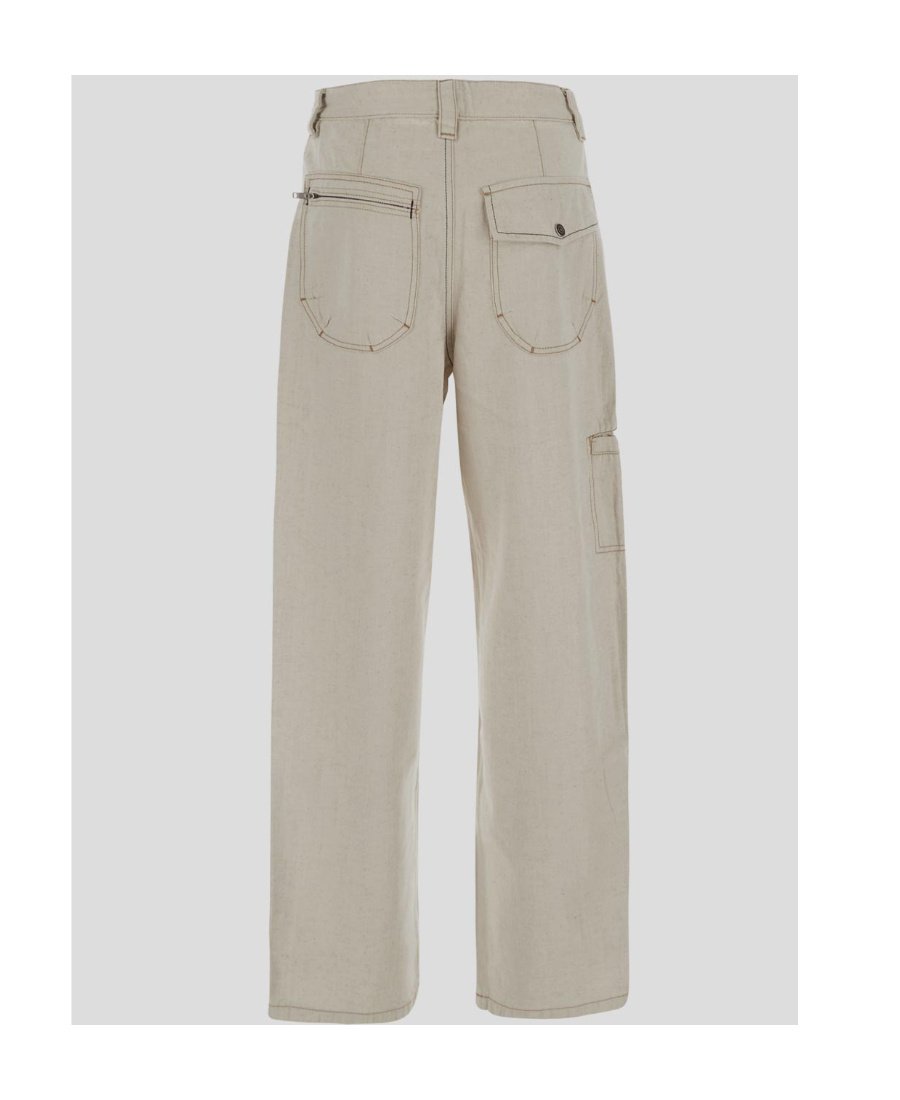 Isabel Marant Zip-pocket Tapered Trousers In Nude