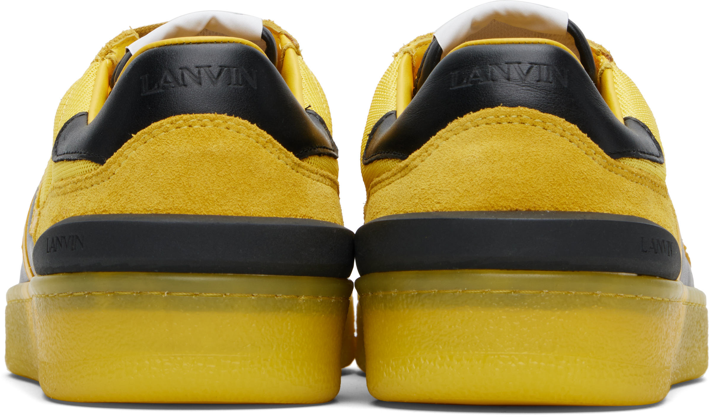 Lanvin Clay Sneakers In Yellow Suede And Fabric In Yellow