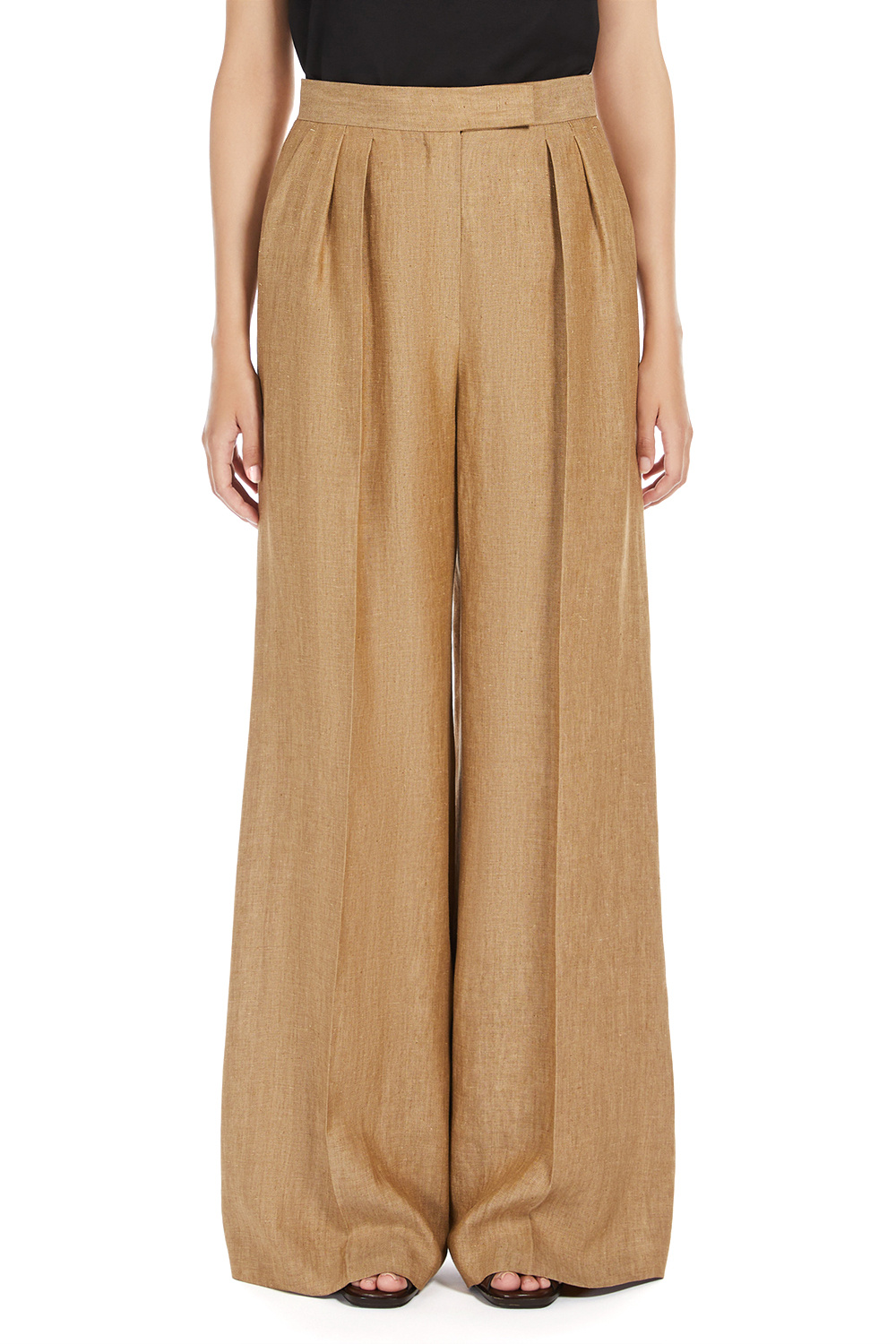 Max Mara Corte Pleated Casual Pants In Nude