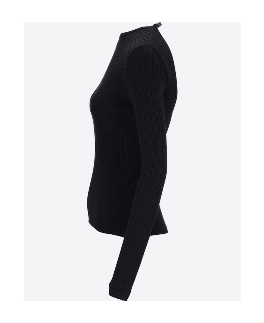Courrèges Long-sleeved Sweater In Black