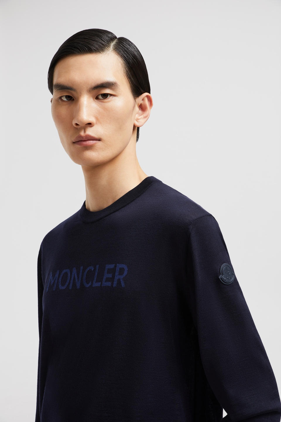 Moncler Lightweight Wool Pullover Sweater In Blue
