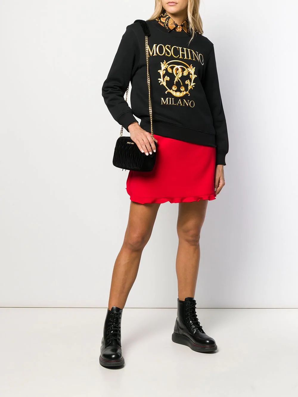 Moschino Logo Letter Sweater In Black