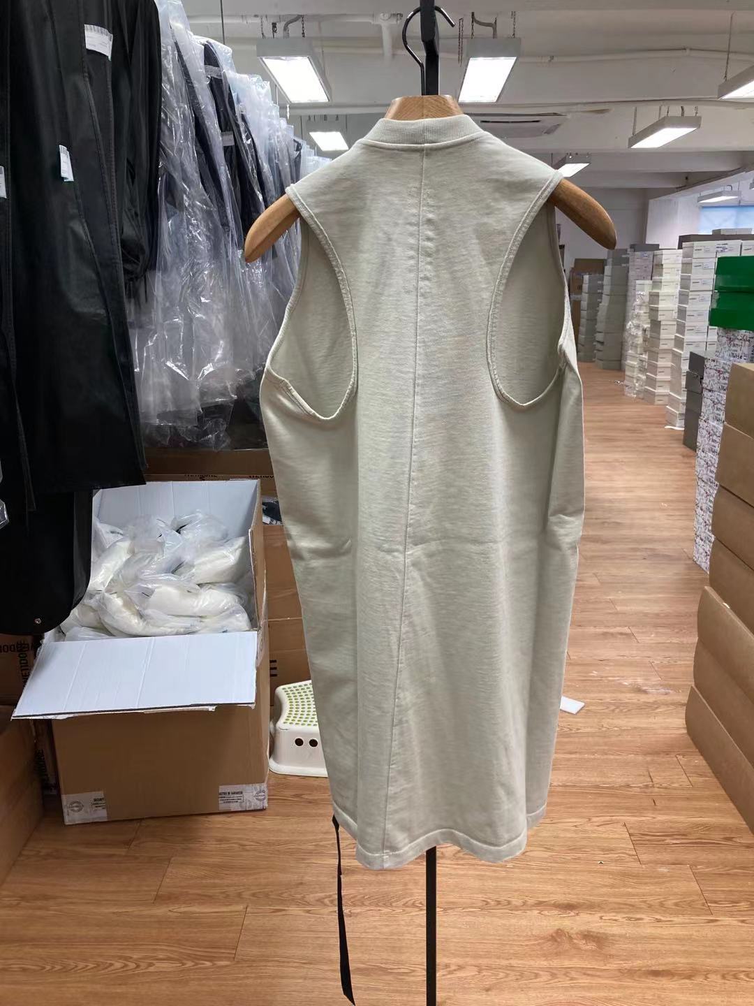 Rick Owens Drkshdw Sleeveless Printed Vest Dress In Gray