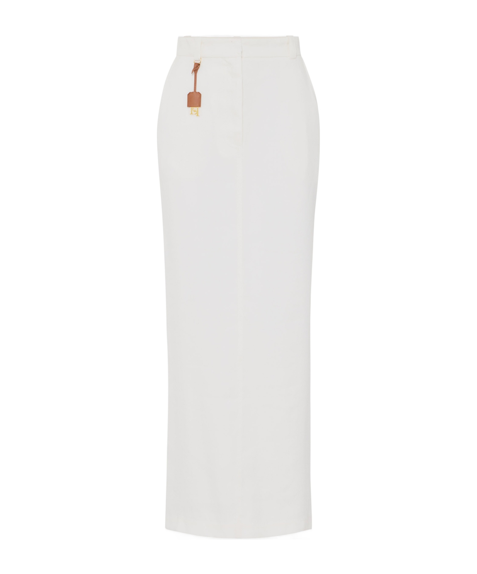 Elisabetta Franchi Linen-blend Gabardine Skirt In Ivory
