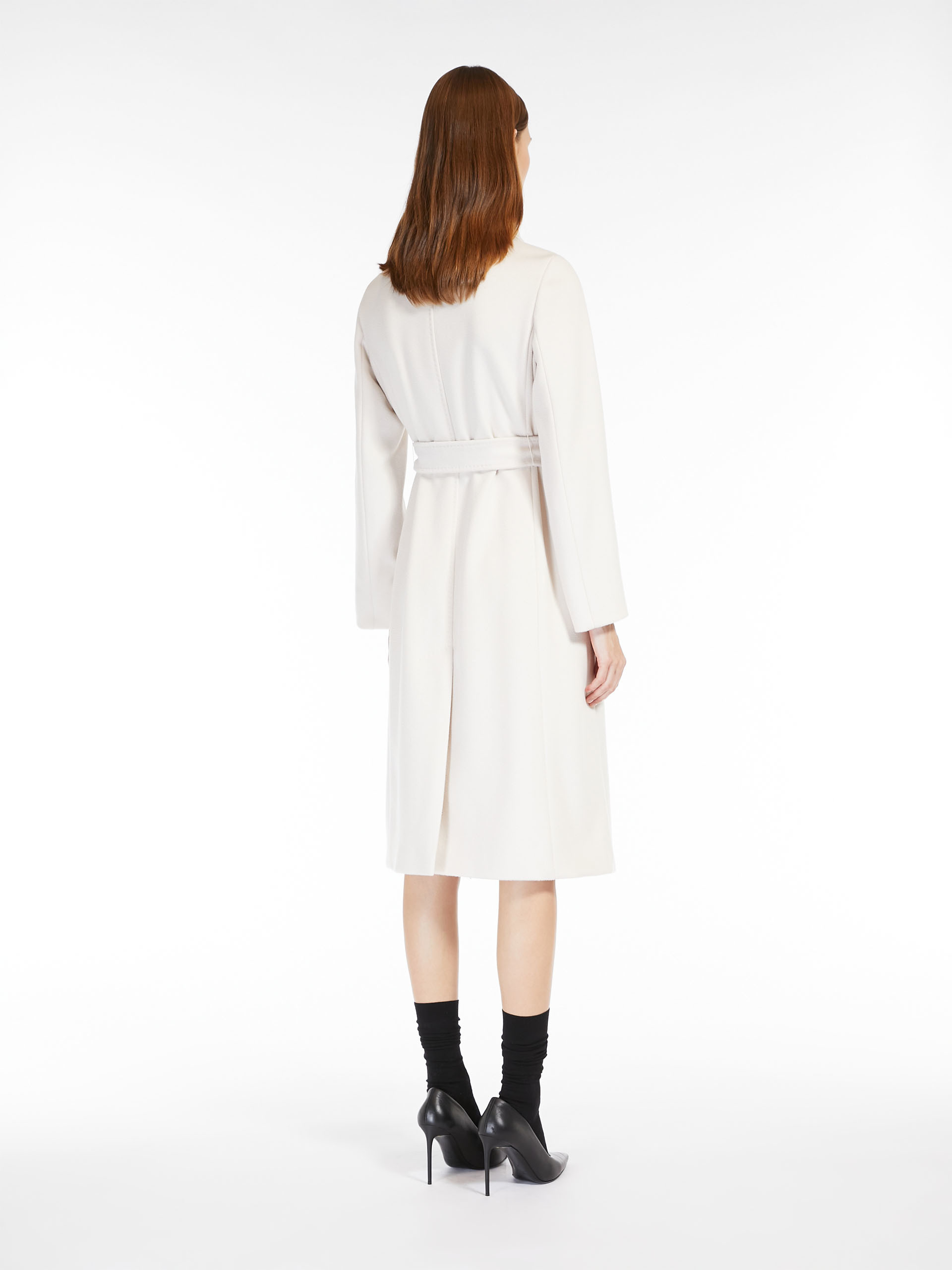 Max Mara Wool Robe Overcoat In White