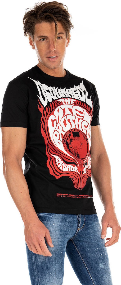 Dsquared2 Logo Printed T-shirt In Black
