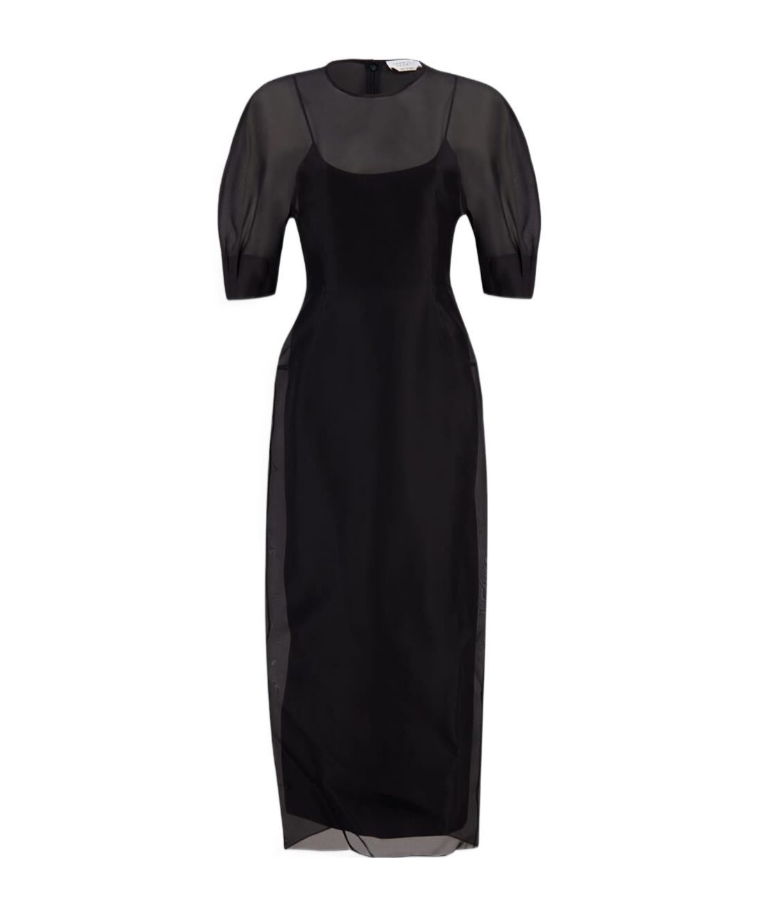 Gabriela Hearst Coretta Sheer Dress With Slip In Black Silk Organza In Black