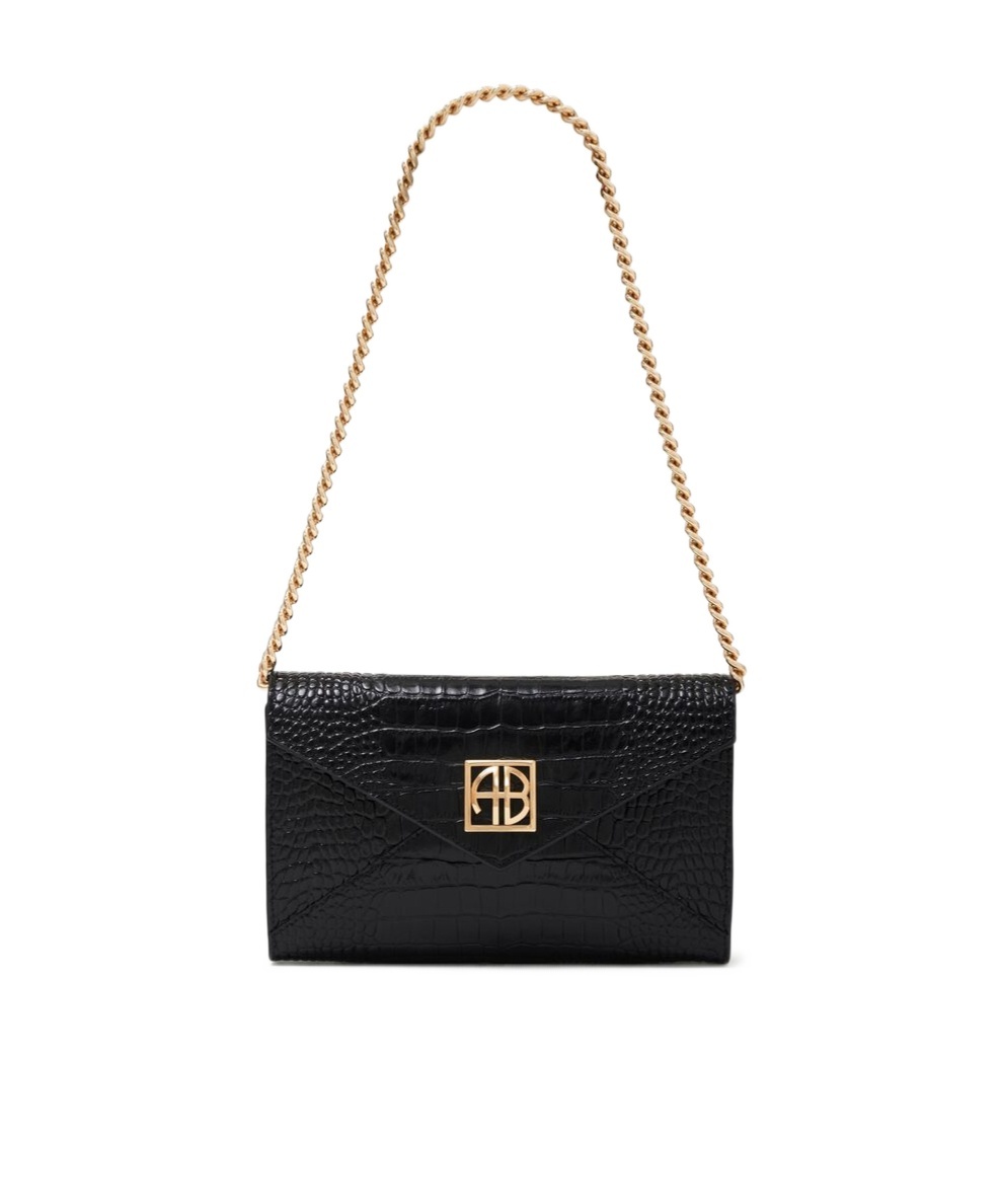Shop Anine Bing Elly Clutch Bag In Black