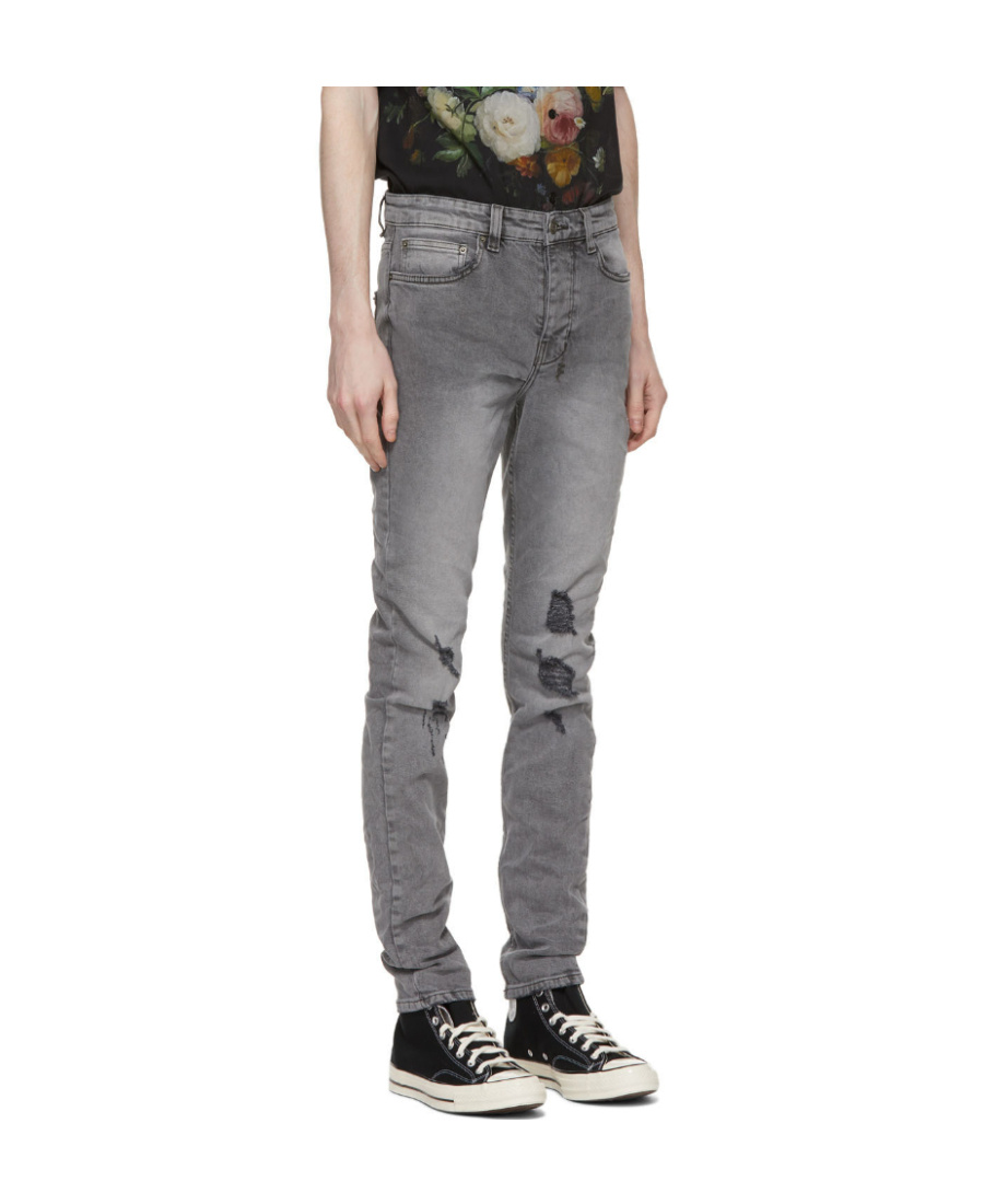 Ksubi Chitch Prodigy Trashed Stretch Slim Fit Jeans In Gray
