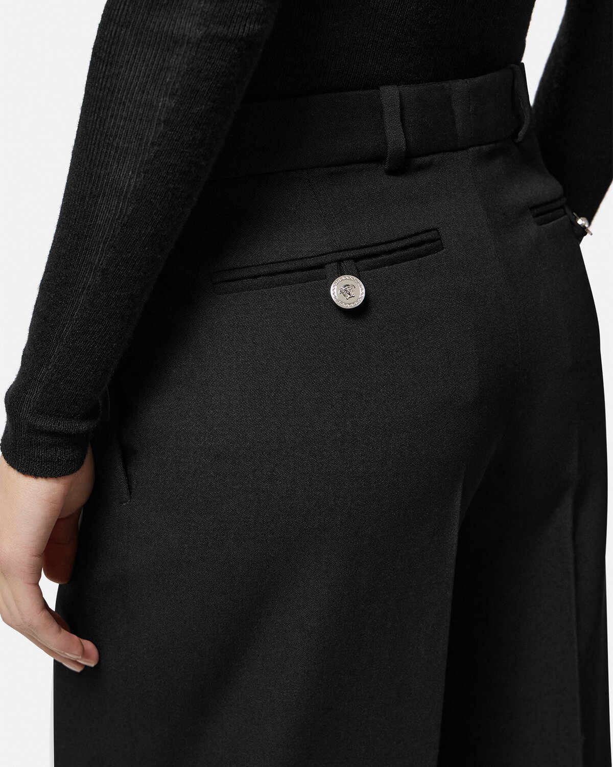 Versace Grain De Poudre Bermuda Shorts In Black
