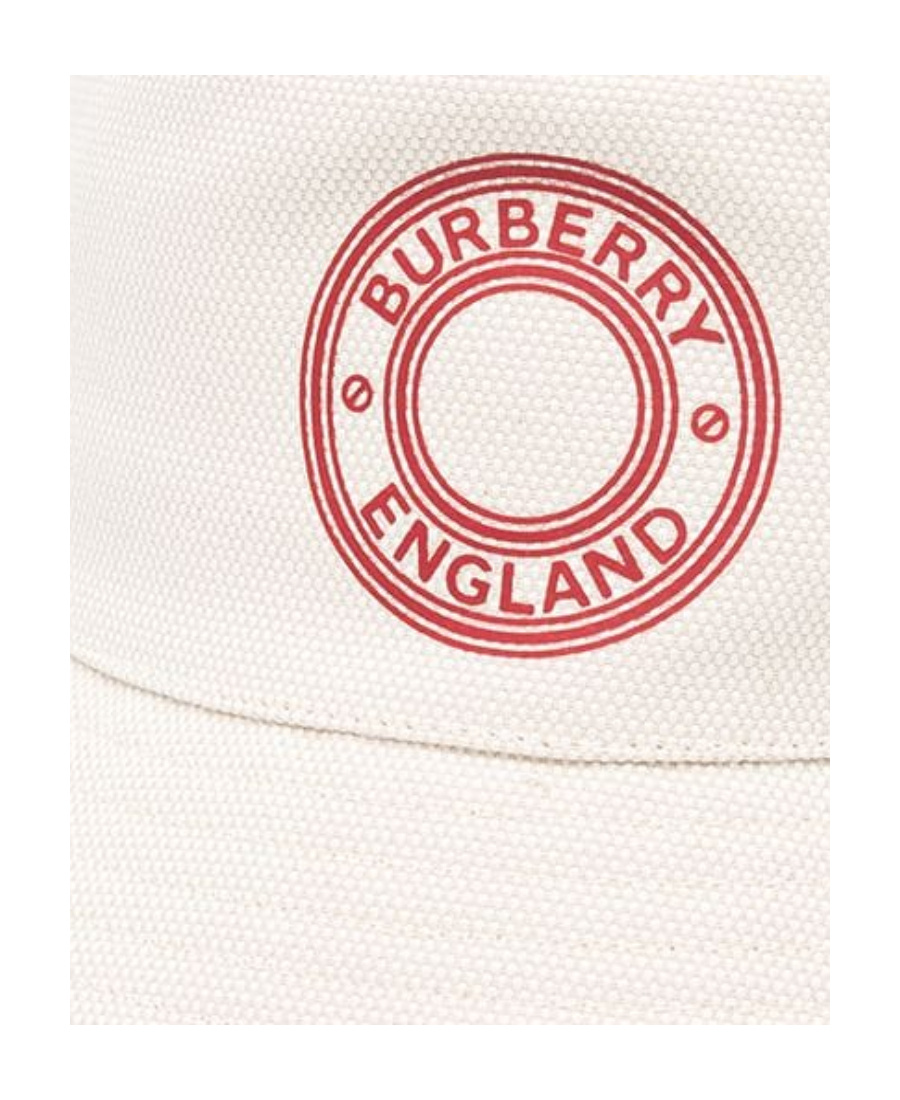 Burberry Logo Print Bucket Hat In White
