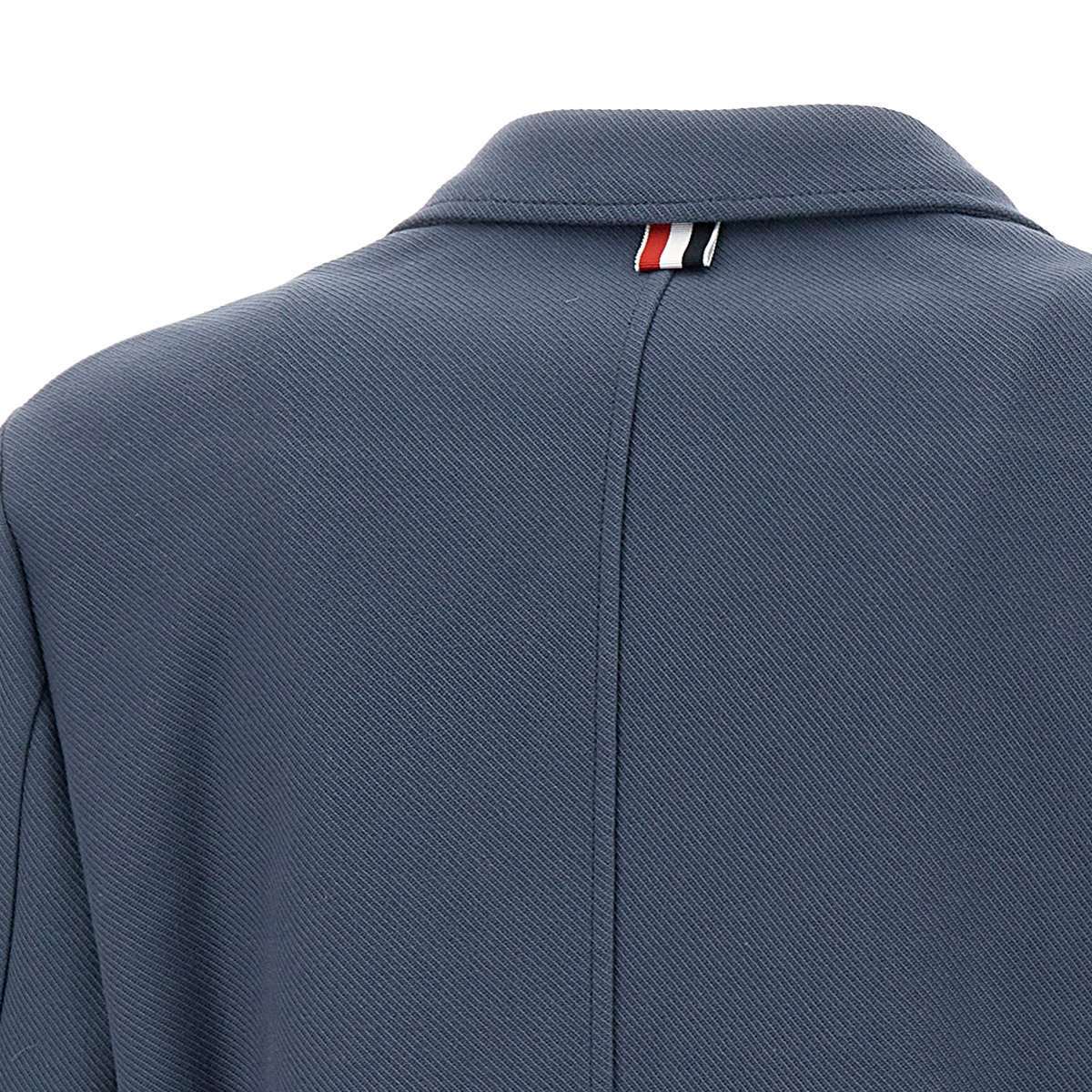 Thom Browne Striped-sleeve Cotton Blazer In Blue