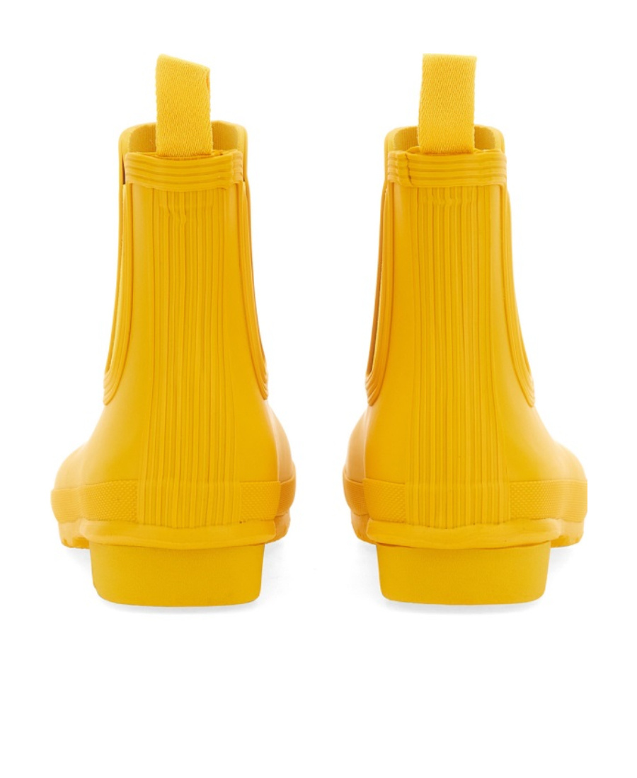 Shop Hunter Original Chelsea Rain Ankle Boots In Orange