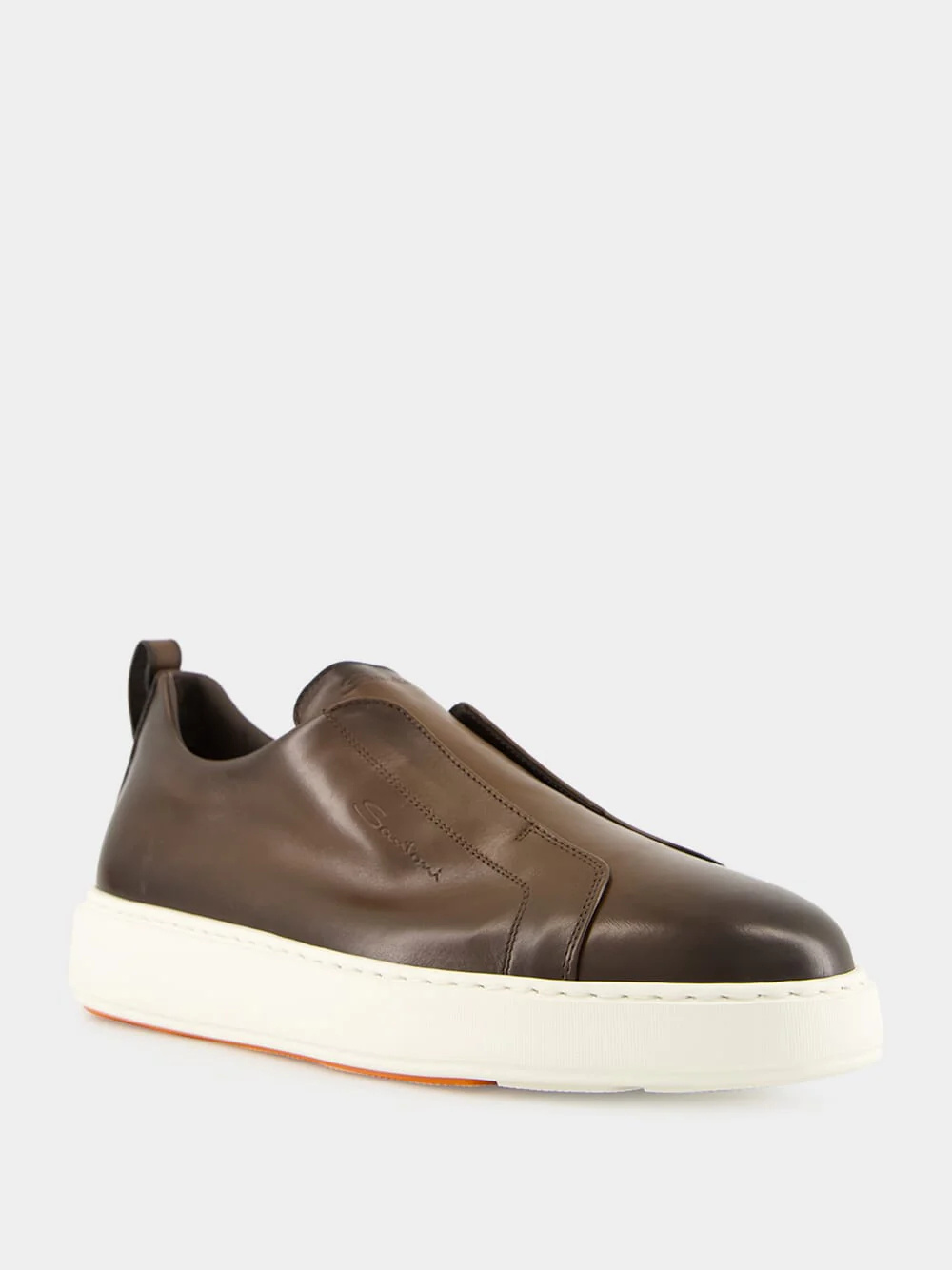 Santoni Round Toe Sneakers In Blue