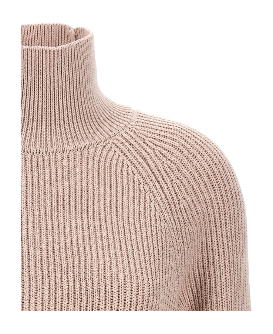 Ami Alexandre Mattiussi High-neck Long-sleeved Sweater In Nude