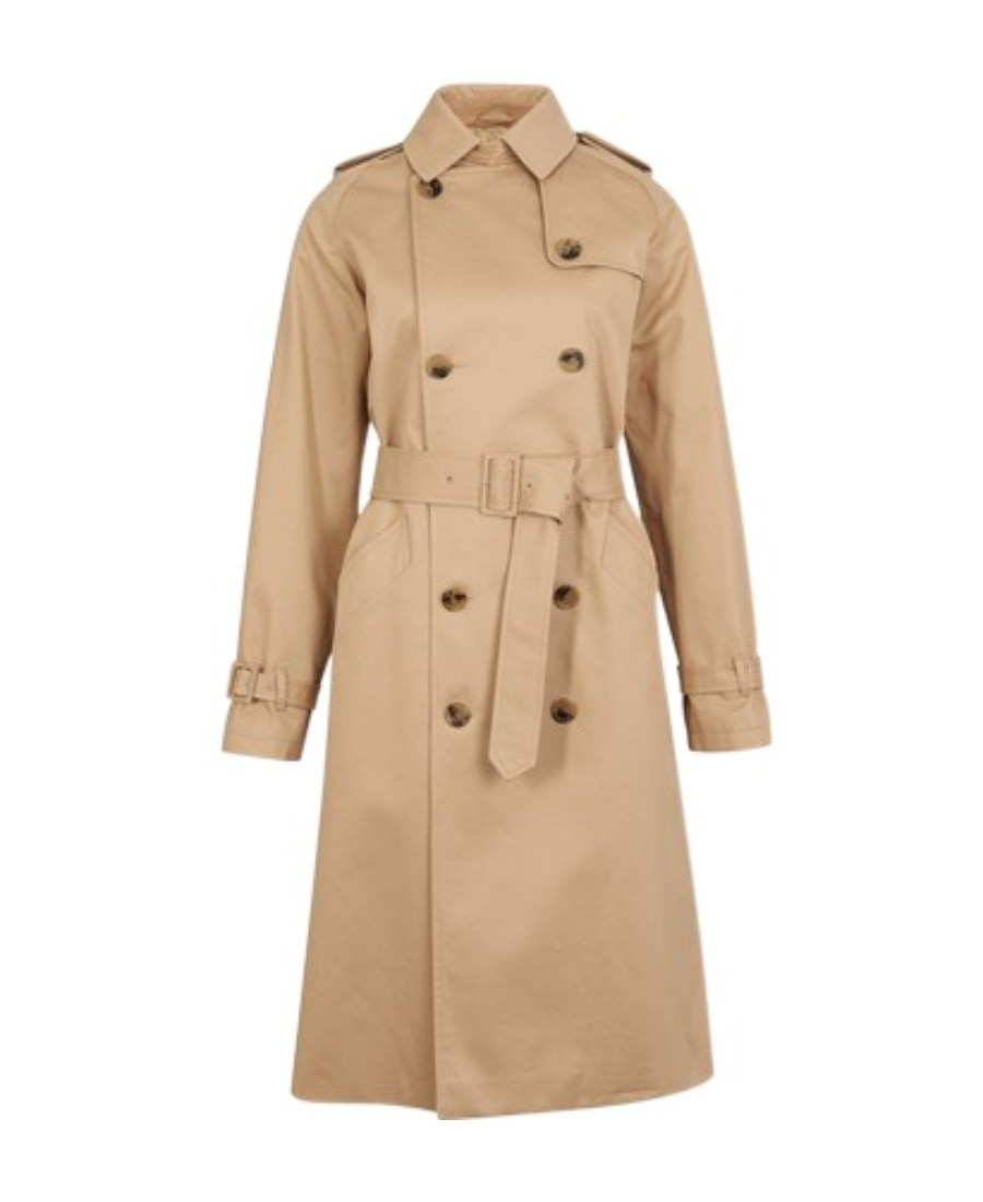 Apc Double-breasted Long-sleeved Trench Coat In Neutral