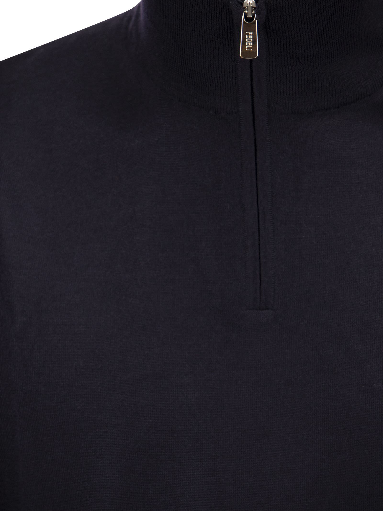 Fedeli High-neck Long-sleeved Sweater In Black
