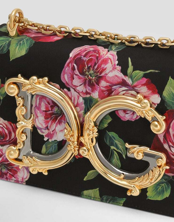 Dolce & Gabbana Floral Pattern Shoulder Bag In Nude