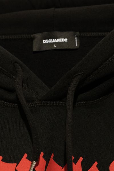 Dsquared2 Graphic-print Cotton Hoodie In Black