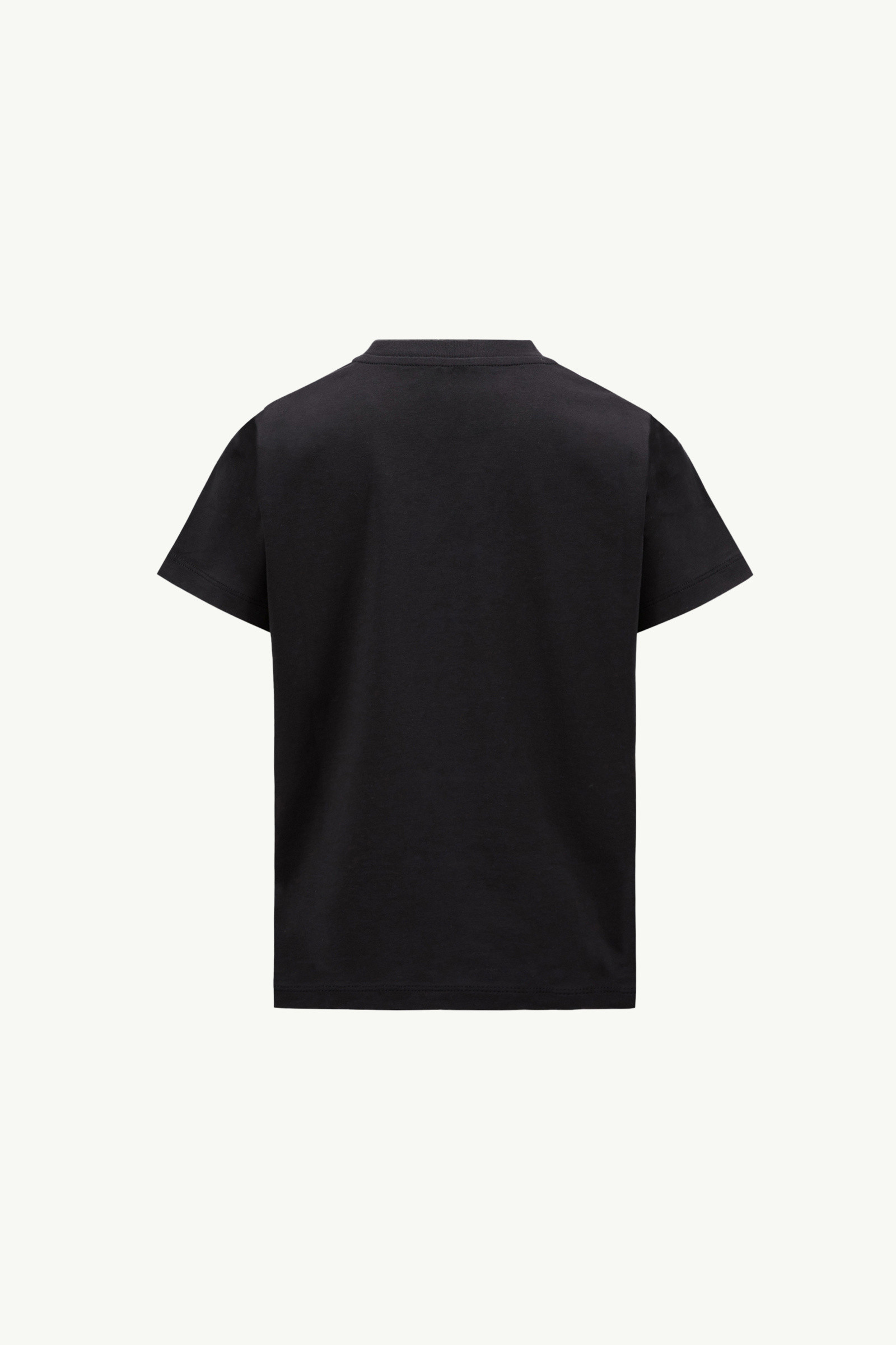 Moncler Enfant Logo Patch Crewneck T-shirt In Black