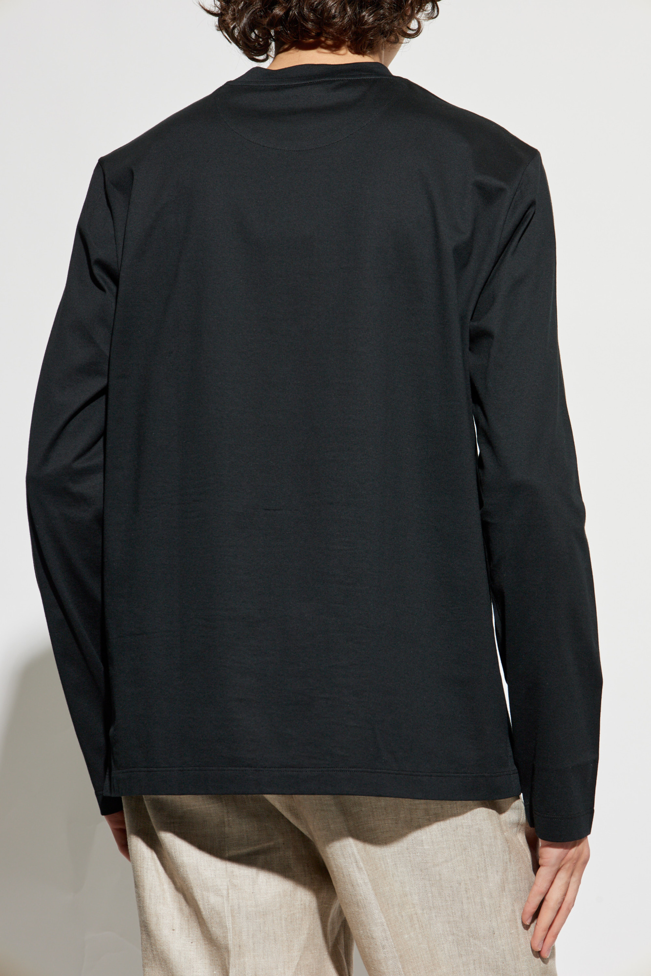 Brioni Long-sleeve T-shirt In Black