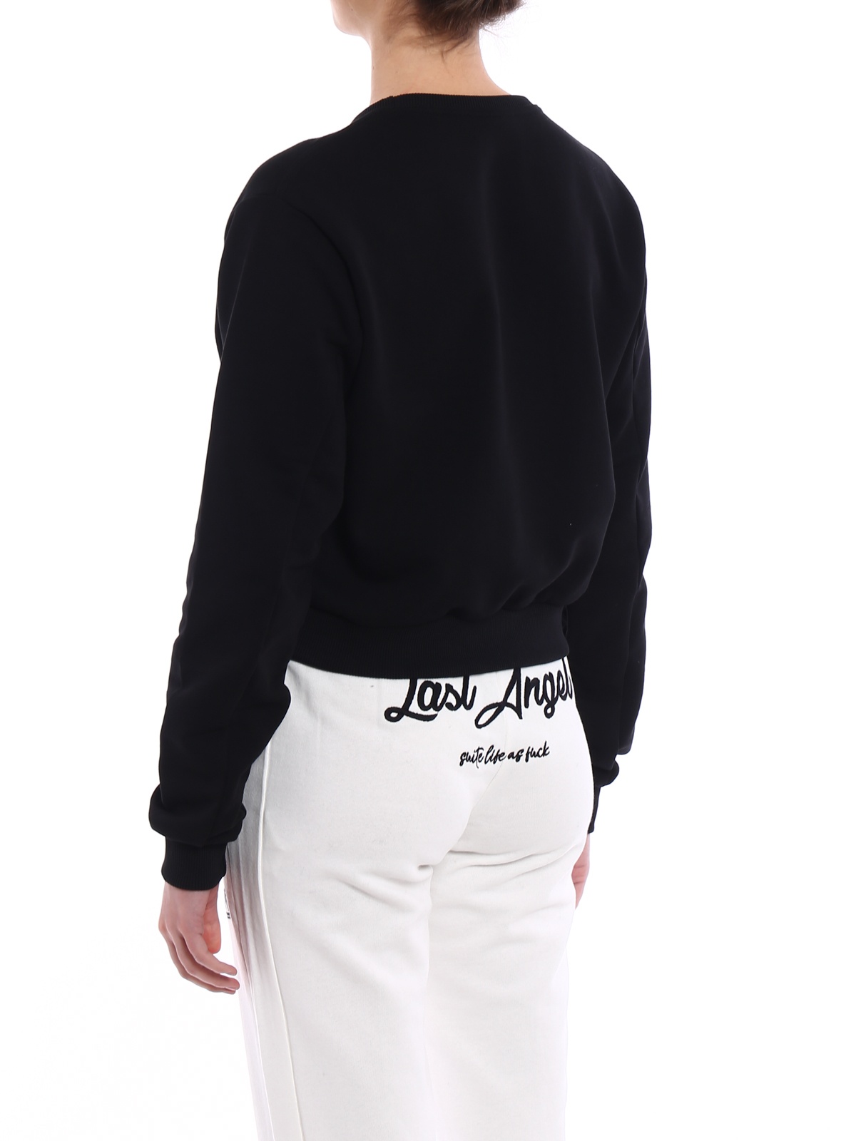 CHIARA FERRAGNI ROUND-COLLAR LONG-SLEEVE HOODIE