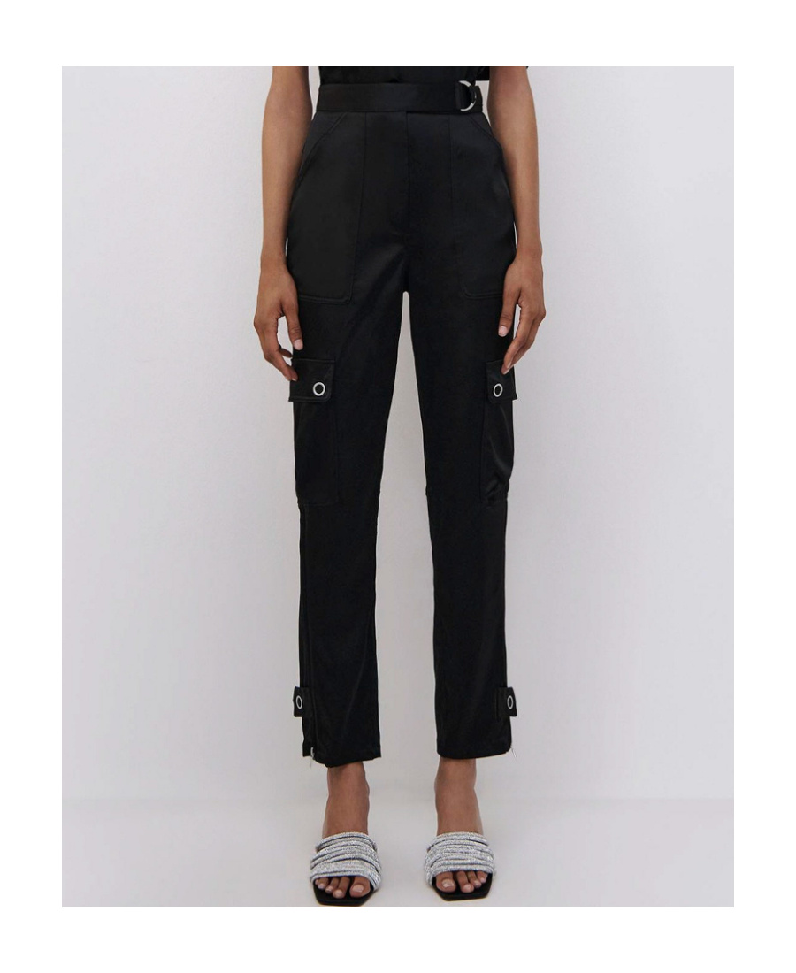 Jonathan Simkhai High-rise Cargo-pocket Trousers In Black