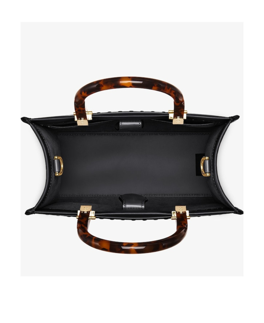 Fendi Small Sunshine Leather Shoulder Bag In Black