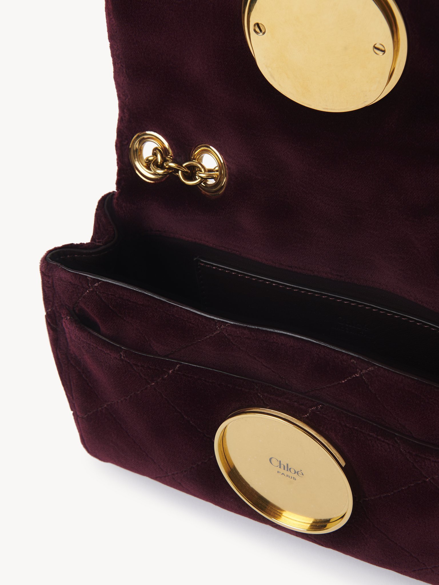 Chloé Small Heritage Velvet Shoulder Bag