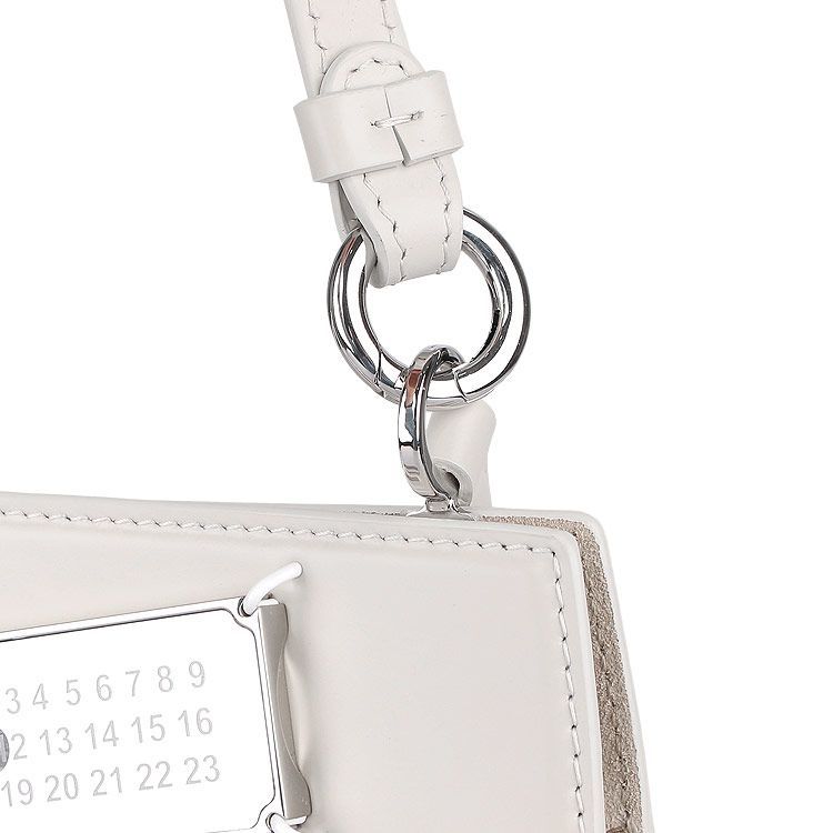Maison Margiela Snatched Leather Shoulder Bag In Gray