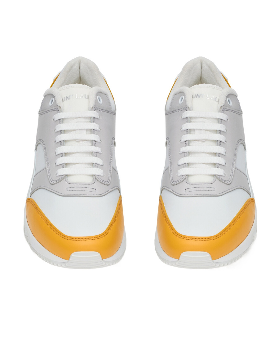 Saint Laurent Bump Colour-block Sneakers In White