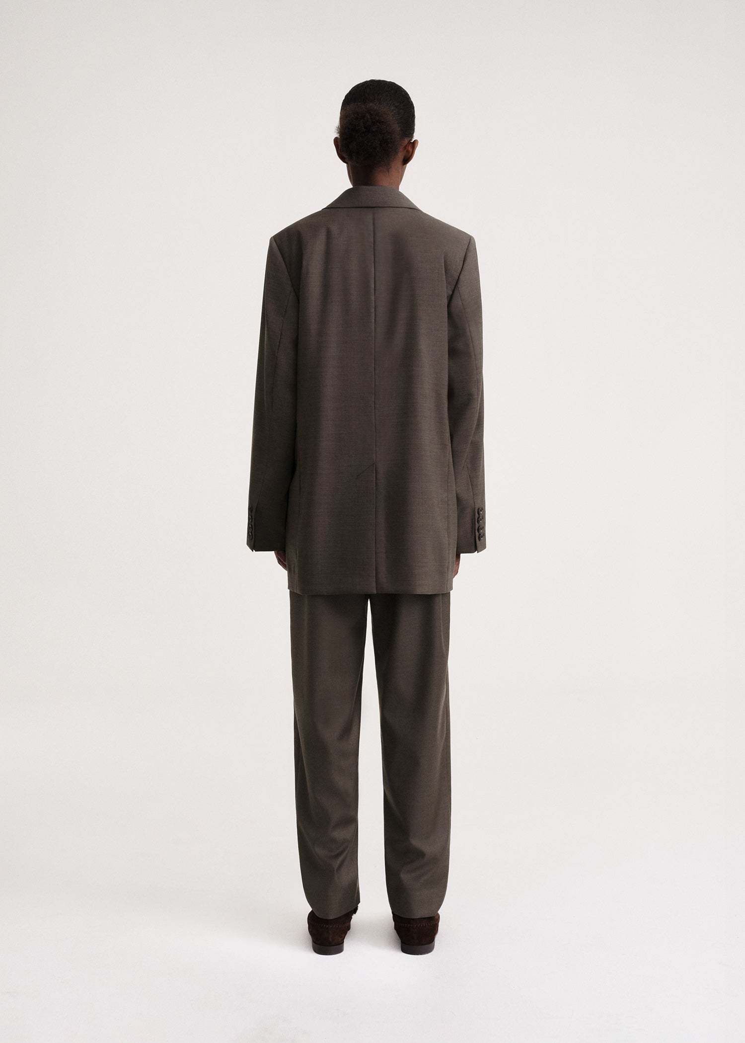 Totême Single-breasted Wool Blazer In Brown