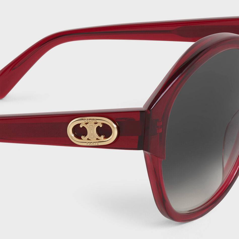 Celine Maillons Triomphe Round-frame Sunglasses In Red
