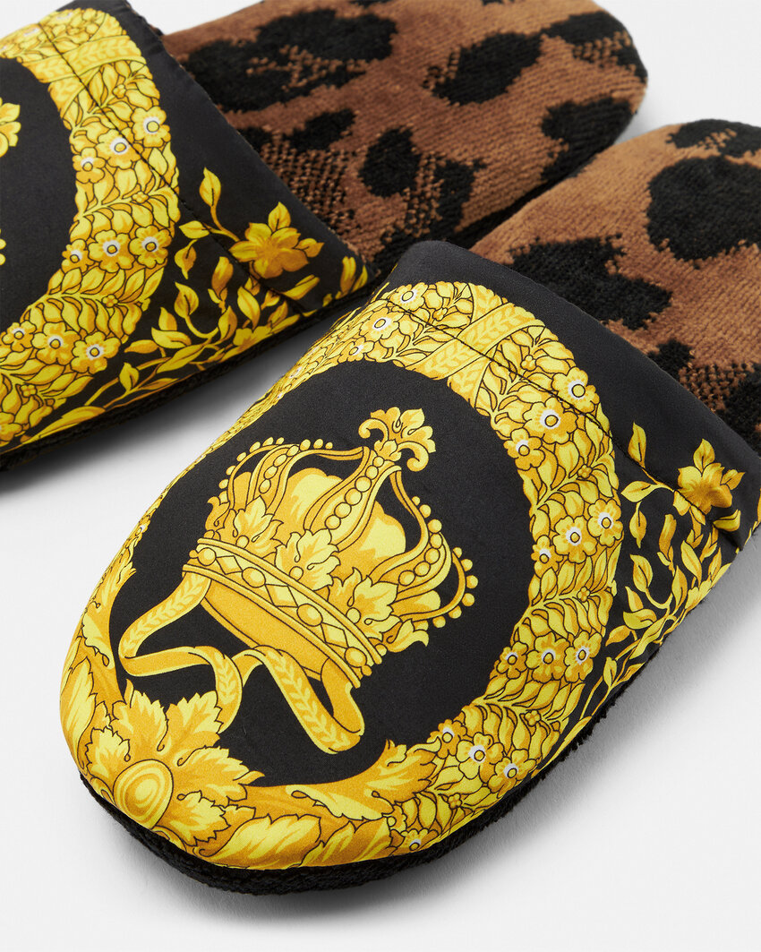 Versace Open-heeled Slippers In Black